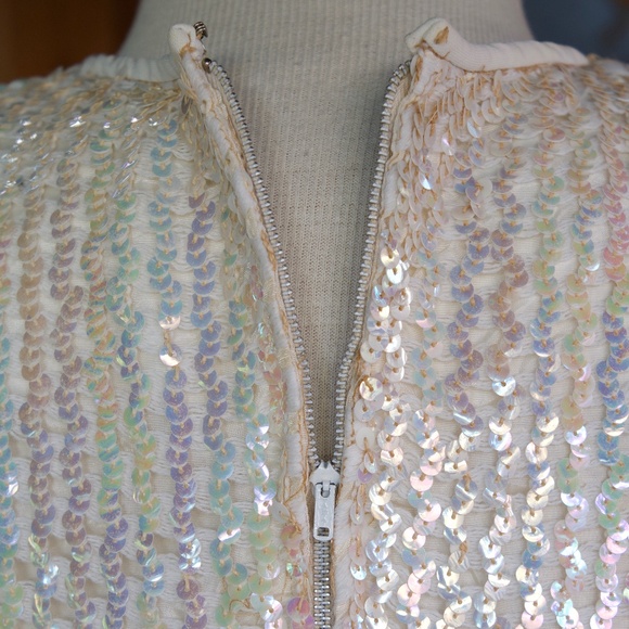 Vintage 60's Sherbet Originals Rainbow Sequin Sleeveless Cropped Top Woman's M/L - Picture 14 of 16